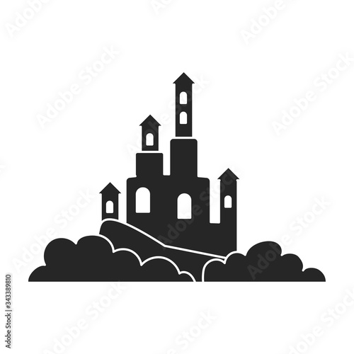 Sand castle vector icon.Black vector icon isolated on white background sand castle .