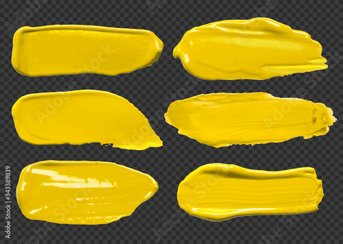 Set of vector yellow glossy paint texture  - acrylic banners for Your design