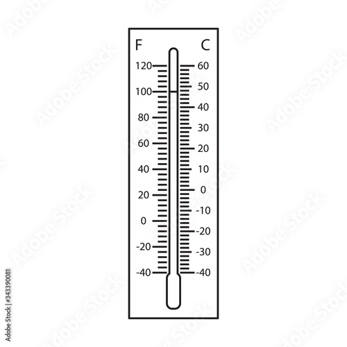 Thermometer vector icon.Outline vector icon isolated on white background thermometer.