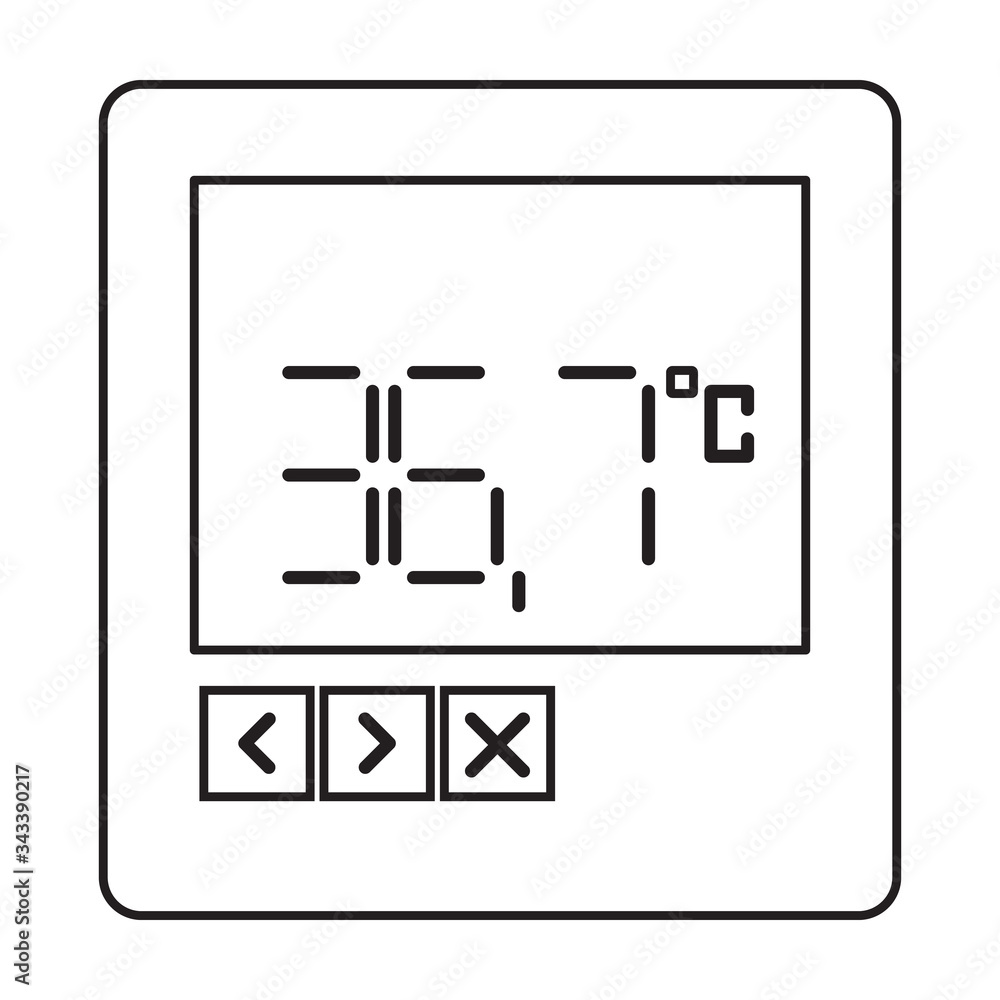Display of thermometer vector icon.Outline vector icon isolated on white background display of thermometer . Display of thermometer vector icon.Outline vector icon isolated on white background display of thermometer .