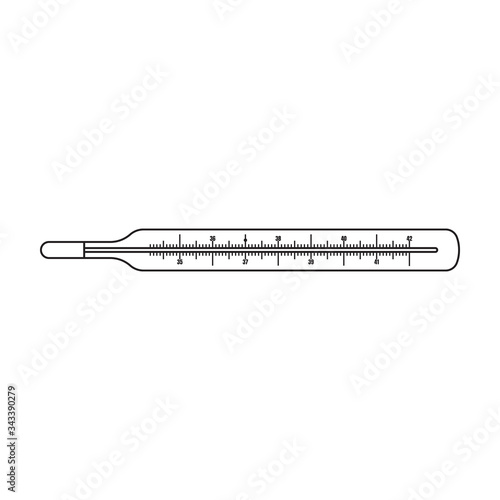 Medical thermometer vector icon.Outline vector icon isolated on white background medical thermometer .