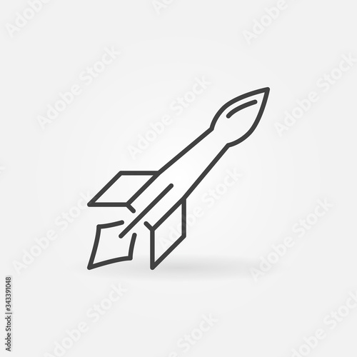 Vector Guided Missile concept outline icon or design element