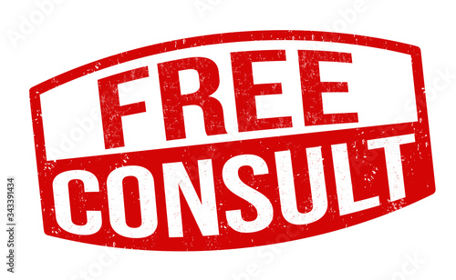 Free consult grunge rubber stamp