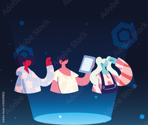 women sharing work methods online