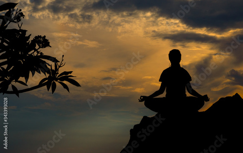 Serenity and yoga practicing  meditation
