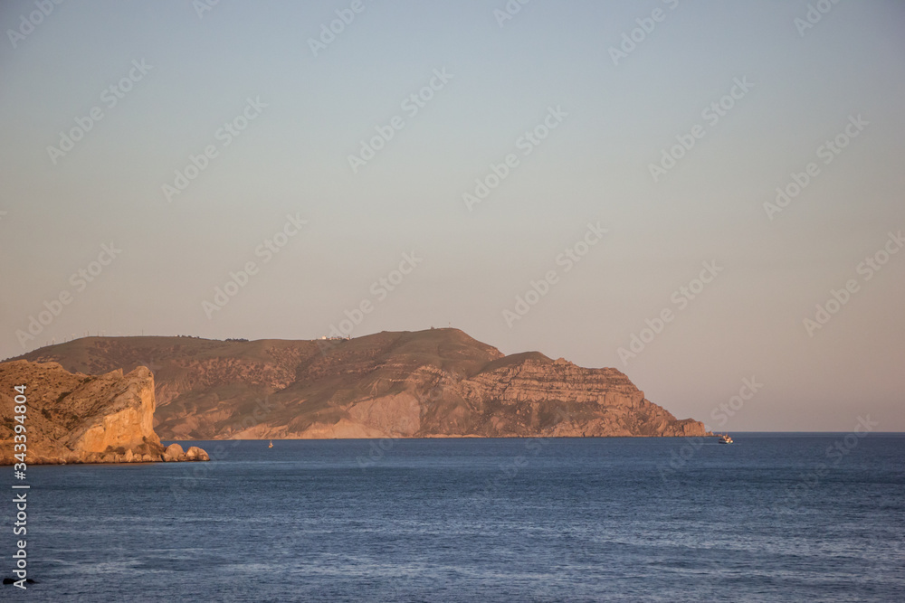 view of the Black Sea coast, Crimea, Sudak