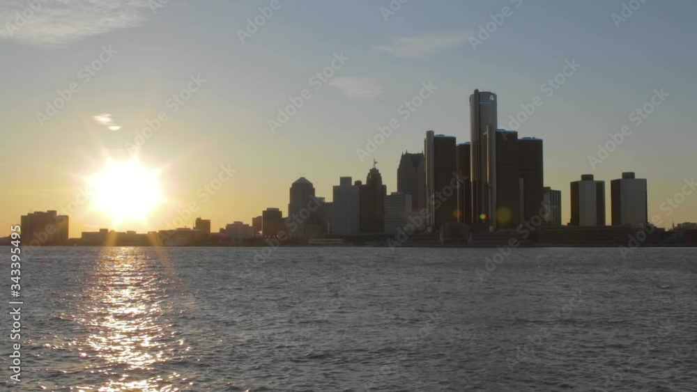 Great Sunset Over Detroit Skyline Great Sunset Over Detroit Skyline