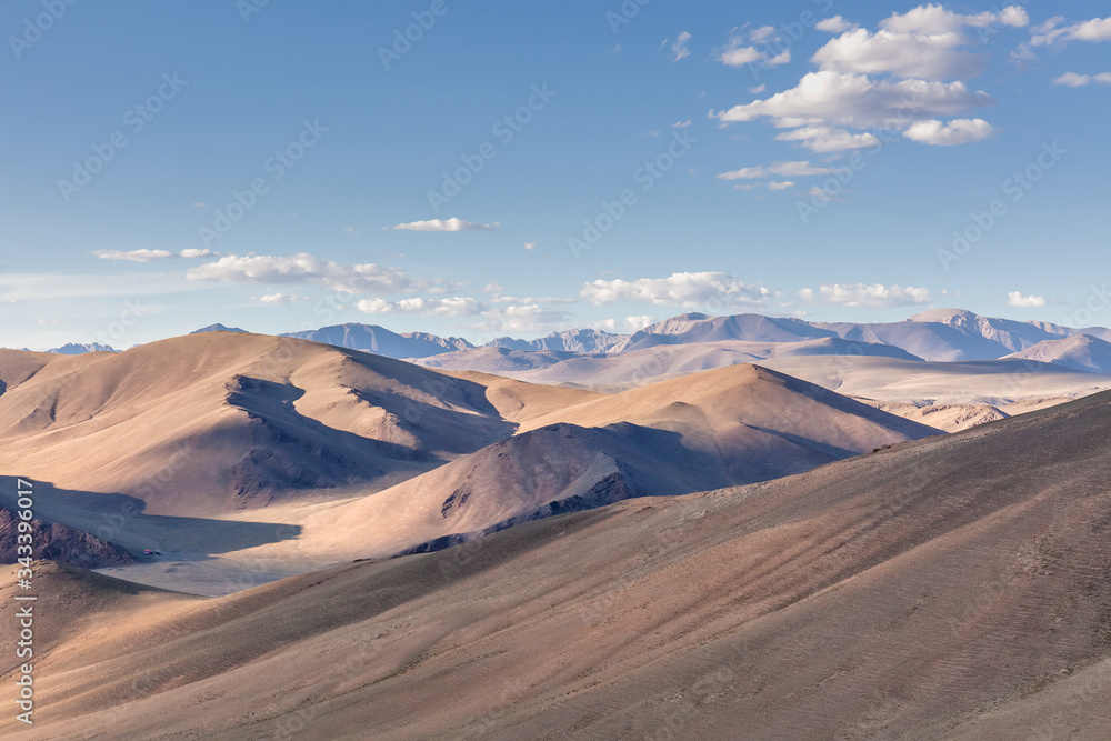 Typical landscapes of Mongolia. mountain slopes and valleys. Altai, Mongolia