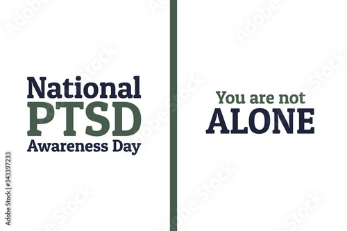 National PTSD Awareness Day concept. June 27. Template for background, banner, card, poster with text inscription. Vector EPS10 illustration. .
