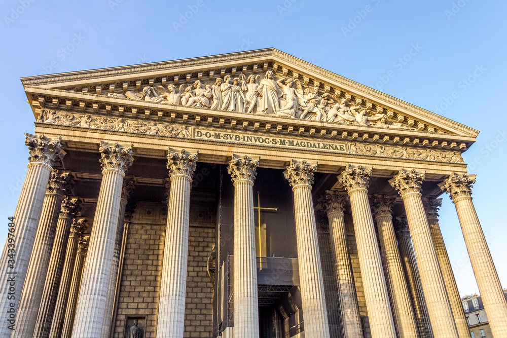 Madeleine church in Paris, France