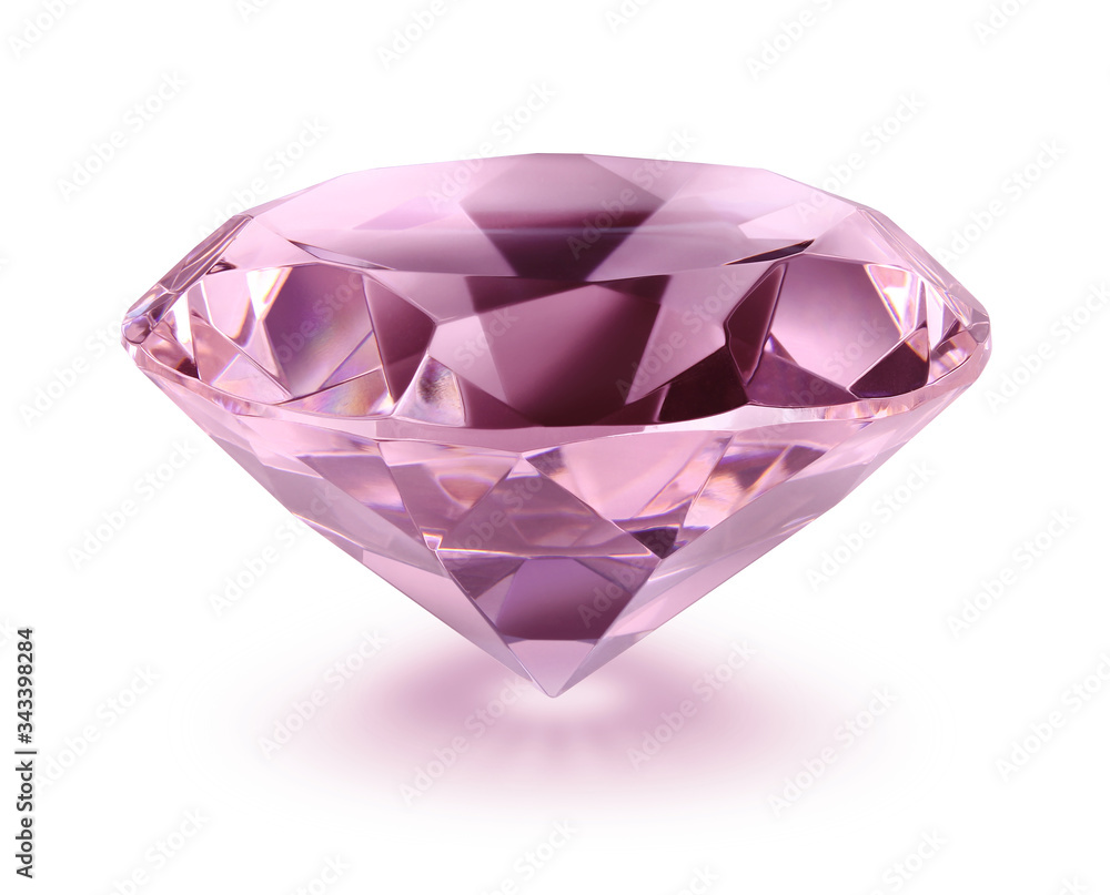 Pink diamond on white background isolated Pink diamond on white background isolated