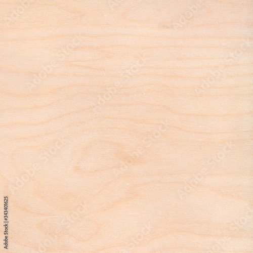 square wooden background from natural birch plywood