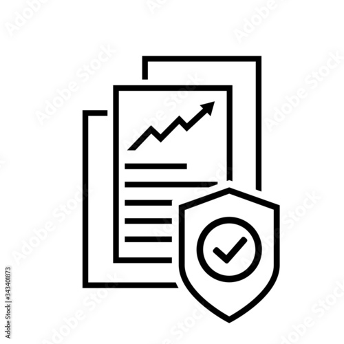 Contract Coverage vector icon. secure contract illustration sign. safe deal symbol.