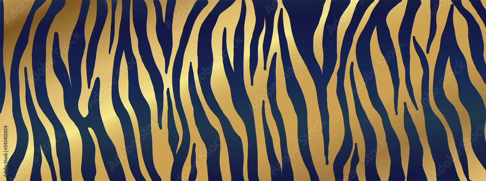 Luxury animal skin background, Golden  zebra skin pattern, Gold tiger skin background vector illustration.