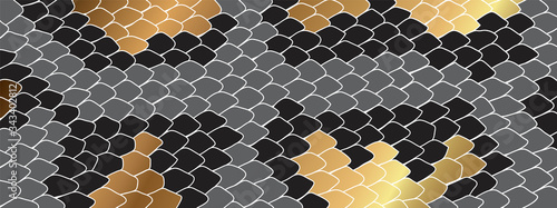 Gold boa skin background vector. Snake skin patterns for prints, wrapping, fabric and wallpaper.