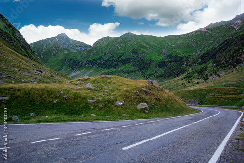 Panoramic view over Carpathian Mountains, Romania during summer time