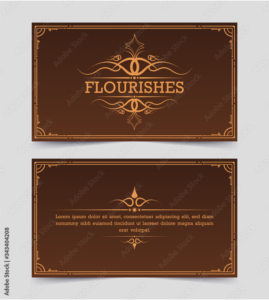 Fototapeta premium Vintage ornament greeting card calligraphy ornate swirls and vignettes