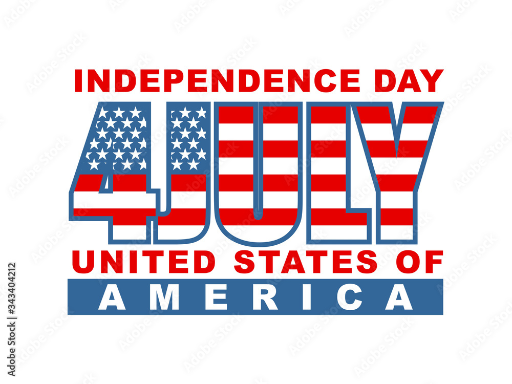 vector illustration of independence day of america 4th july