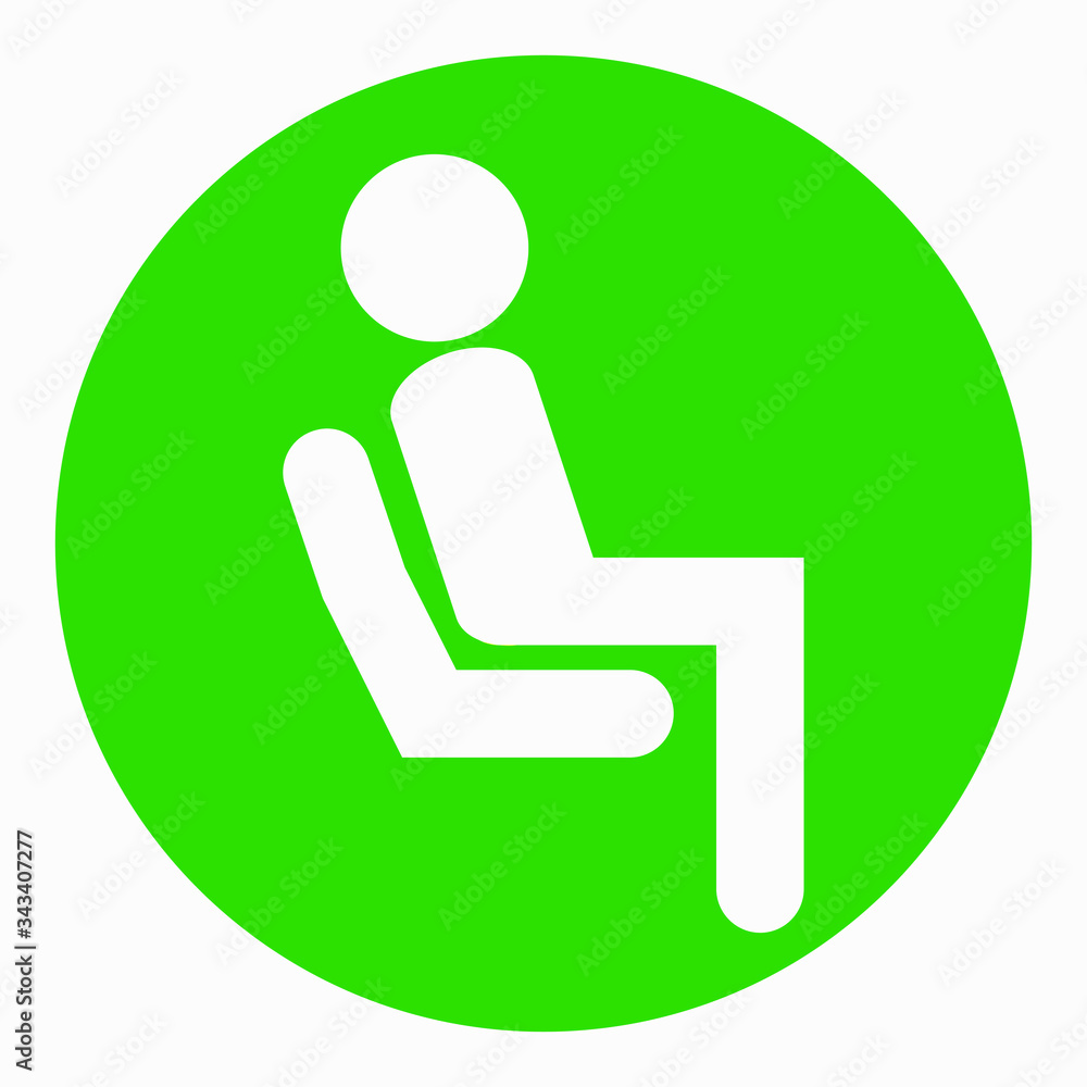 Sitting man icon in green circle. Commercial line vector icon for websites and mobile minimalistic flat design. Sitting man icon in green circle. Commercial line vector icon for websites and mobile minimalistic flat design.