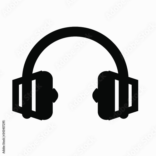Headphone icon vector symbol isolated minimal single flat linear icon for application and info-graphic. Commercial line vector icon for websites and mobile minimalistic flat design.