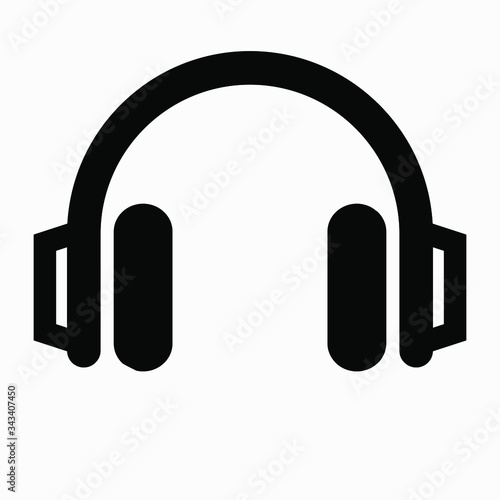 Headphones Icon isolated minimal single flat linear icon for application and info-graphic. Commercial line vector icon for websites and mobile minimalistic flat design.