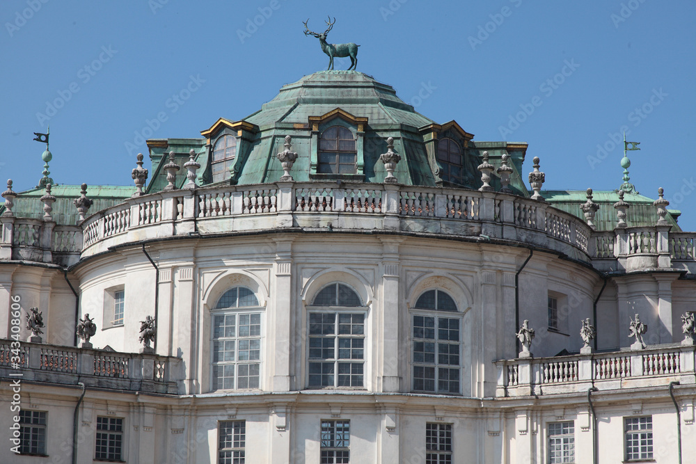 Obraz premium The hunting residence of Stupinigi, one of the 18th century Residences of the Royal House of Savoy, part of the UNESCO World Heritage Sites list