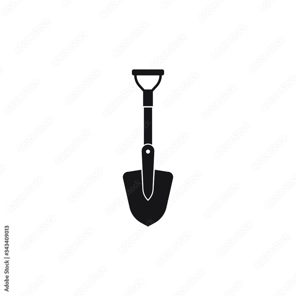Shovel icon design isolated on white background Shovel icon design isolated on white background