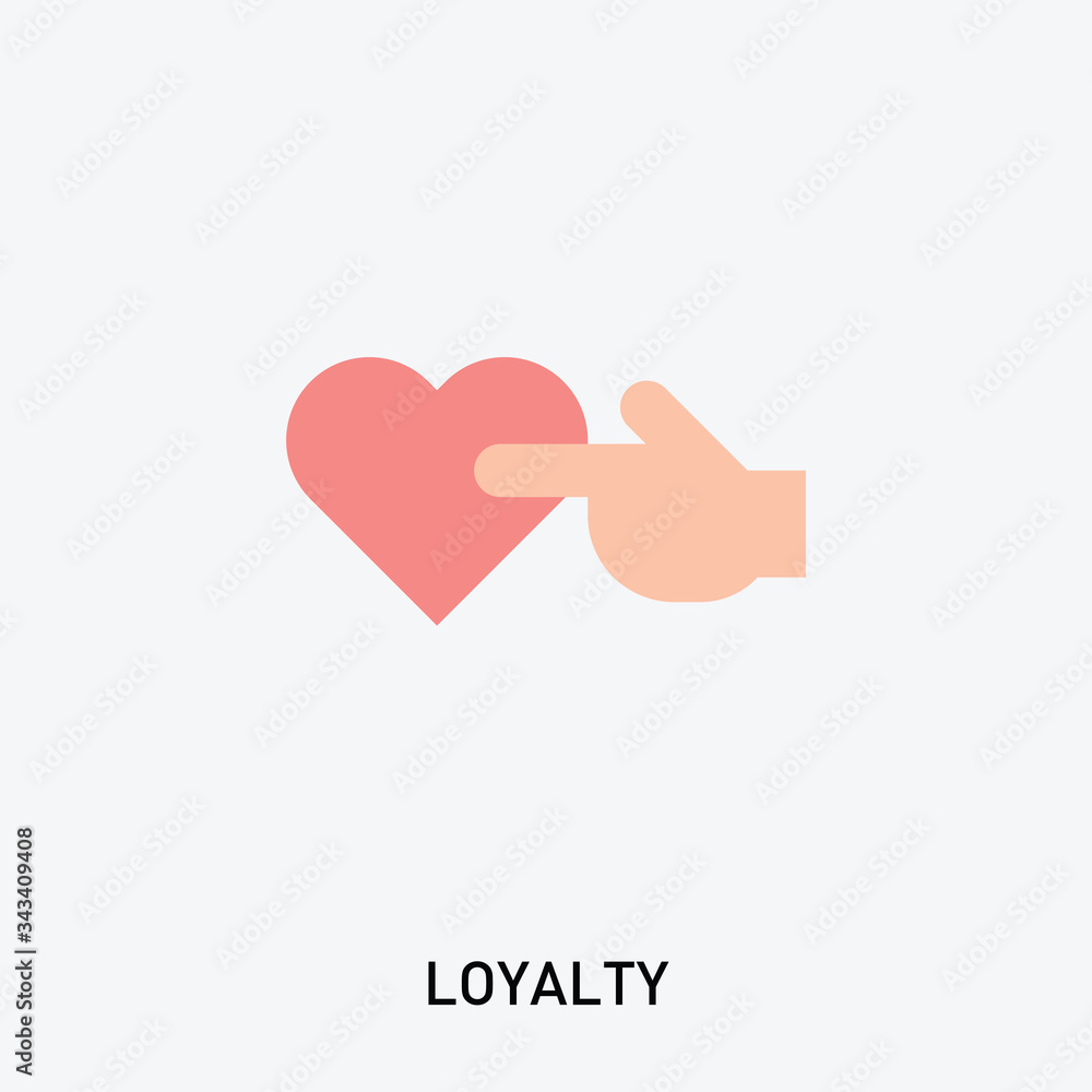 Loyalty icon. Concept of favorite, consumer and service. Vector illustration in modern flat style.