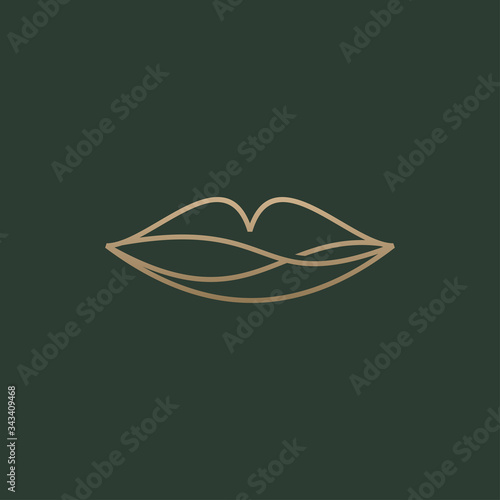 abstract lips logo icon design symbol template