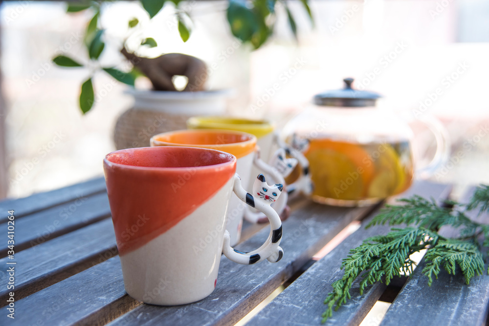 tea cups and herbal tea tea cups and herbal tea