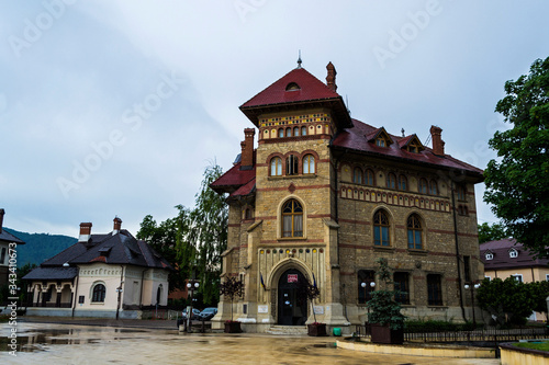 The Cucuteni Eneolithic Art Museum and in the left side is the Ethnography Museum, located in the historical center of the city. Piatra Neamt, Romania