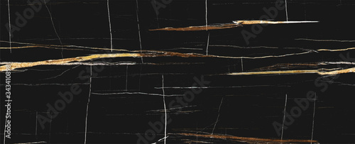 black and gold cracked Marble texture frame background