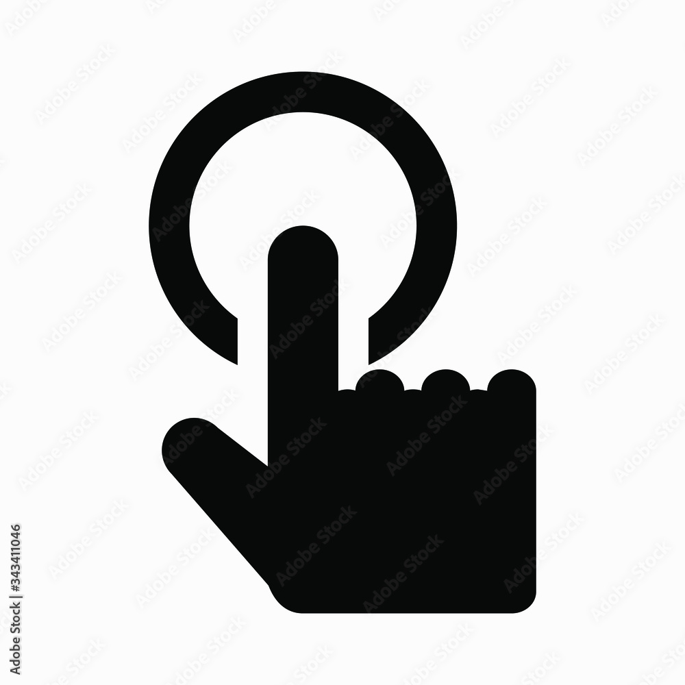 New touch screen or touchscreen finger hand press or push vector icon isolated minimal single flat linear icon for application and info-graphic. New touch screen or touchscreen finger hand press or push vector icon isolated minimal single flat linear icon for application and info-graphic.