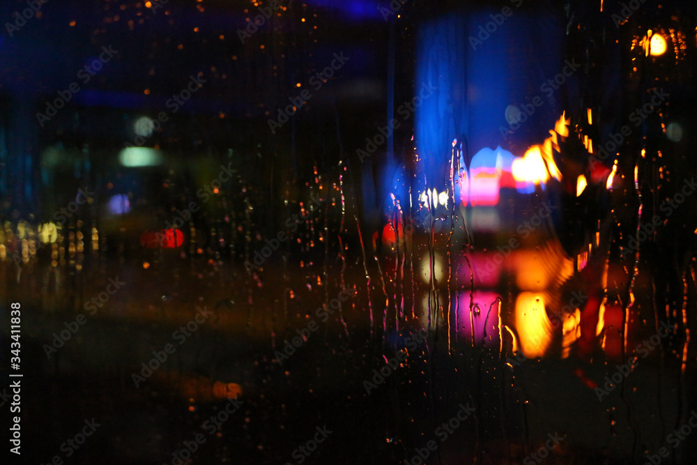 Stock photo - blur on the glass from the rain