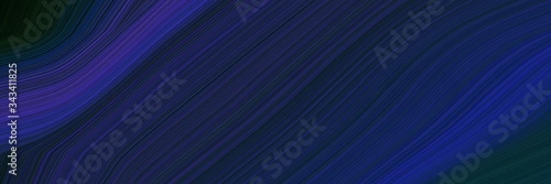 elegant colorful designed horizontal header with very dark blue, midnight blue and very dark green colors. fluid curved flowing waves and curves