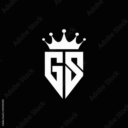 GS logo monogram emblem style with crown shape design template