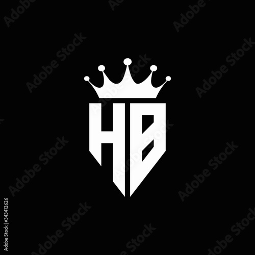 HB logo monogram emblem style with crown shape design template