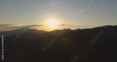Wallpaper Mural Peaceful sunset landscape over dark mountains in the spring Torontodigital.ca