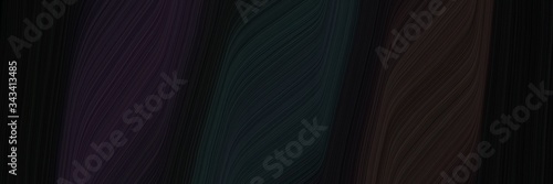 elegant artistic horizontal poster with black, very dark blue and very dark pink colors. fluid curved flowing waves and curves