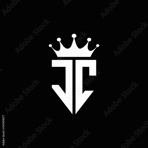 JC logo monogram emblem style with crown shape design template