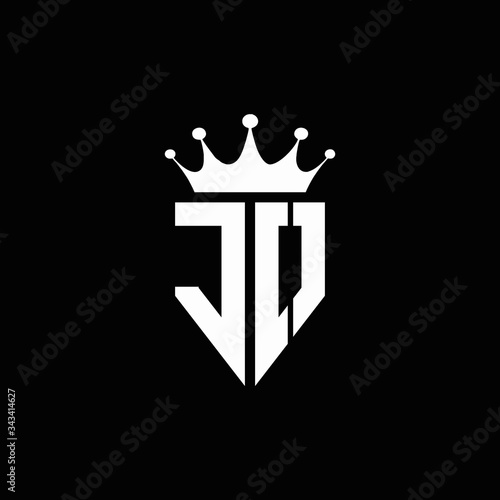 JO logo monogram emblem style with crown shape design template