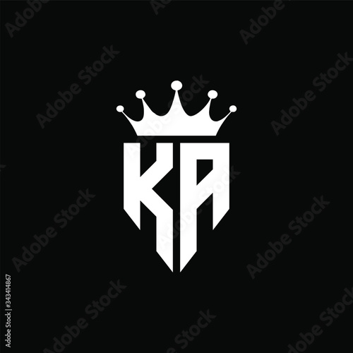 KA logo monogram emblem style with crown shape design template photo