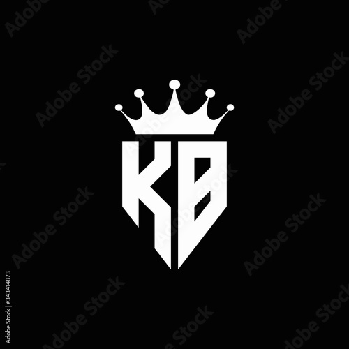 KB logo monogram emblem style with crown shape design template photo