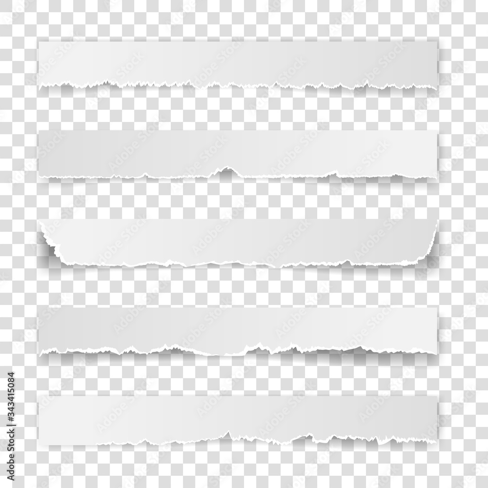 Set of torn white note Set of torn white note