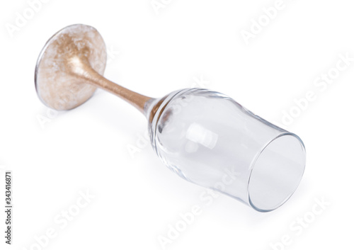 Empty champagne glass isolated