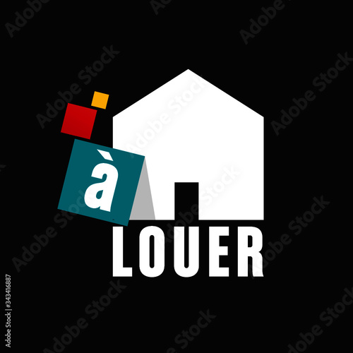 à louer- maison, appartement à louer- agence immobilière illustration