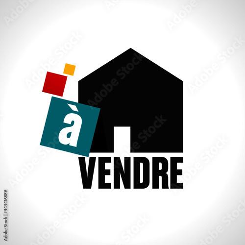à vendre- projet immobilier, agence immobilière vectoriel
