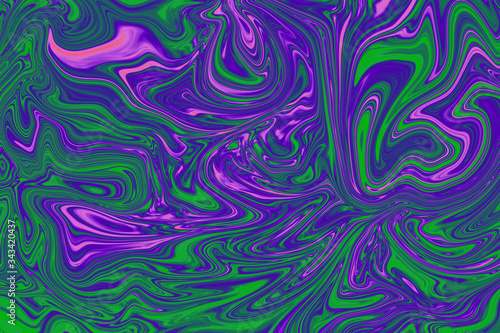 Unique abstract liquified metal effect. Delicately swirled, vivid fluid art. Multicolored. Digital illustration background or phone wallpaper. 