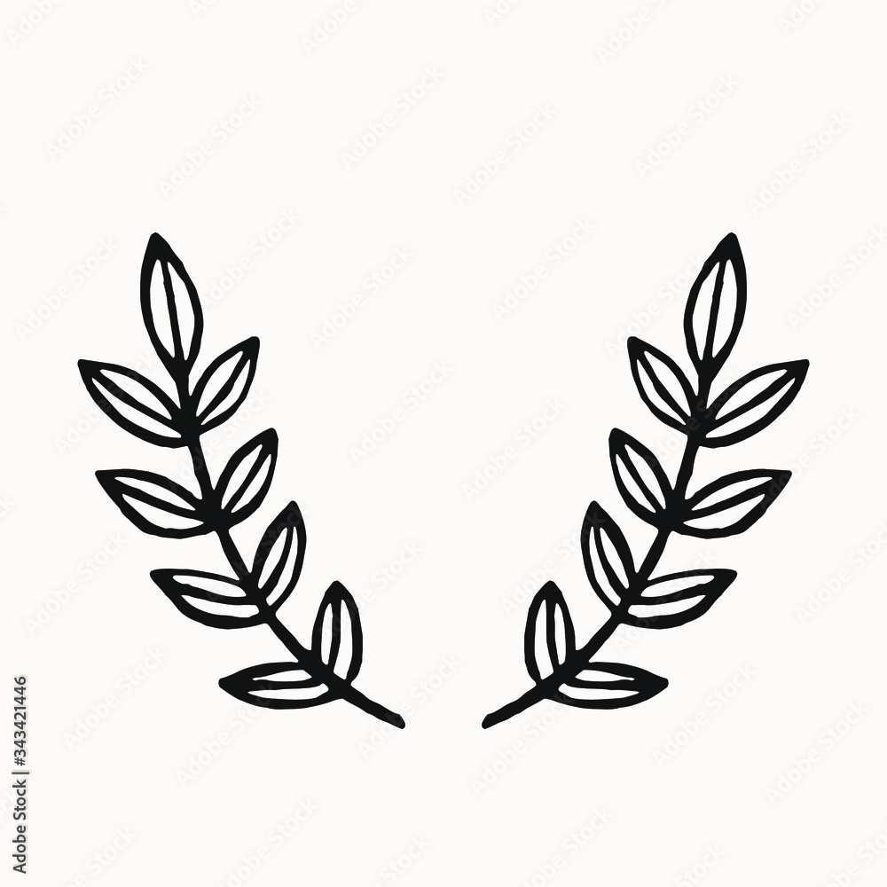 laurel leaf border for graphic design. logo frame isolated element for your creative projects. use for logo design, coat of arms, certified stamps , invitations, posters.