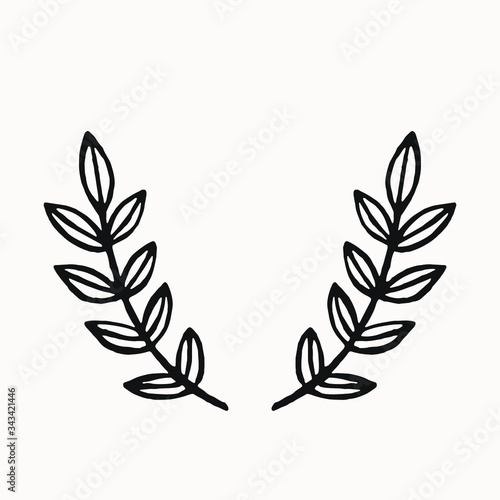 laurel leaf border for graphic design. logo frame isolated element for your creative projects. use for logo design, coat of arms, certified stamps , invitations, posters.